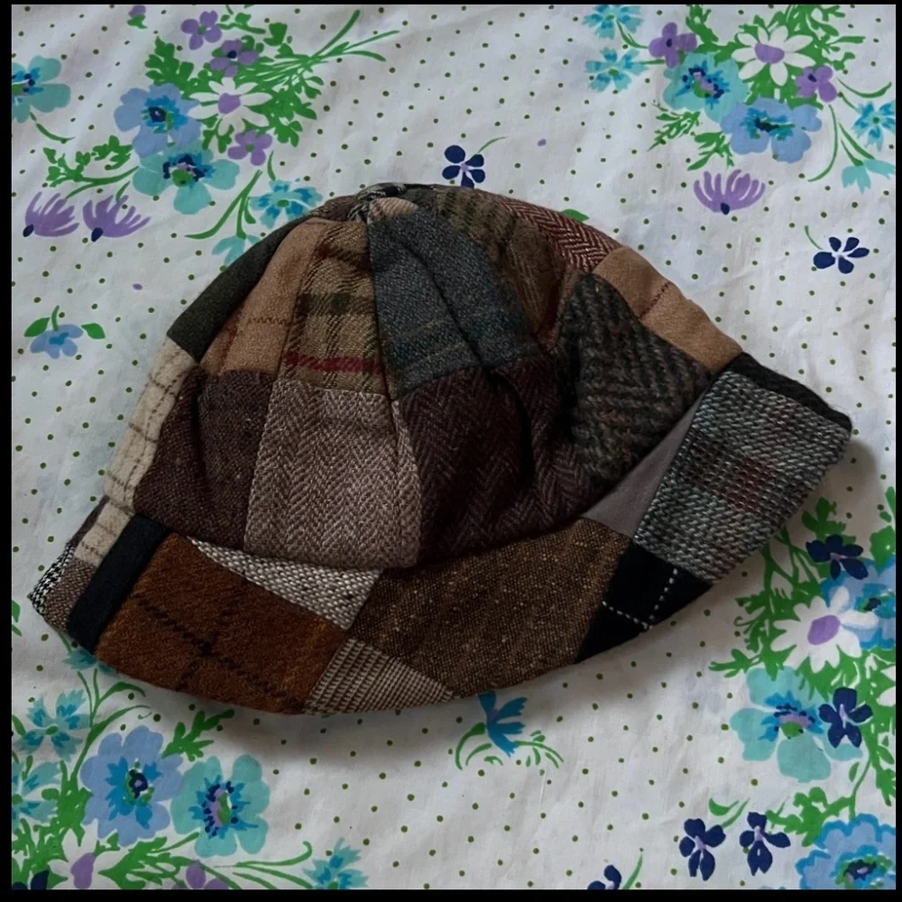 Hanna Hats of Donegal Wool Patchwork Cloche Bucket - M